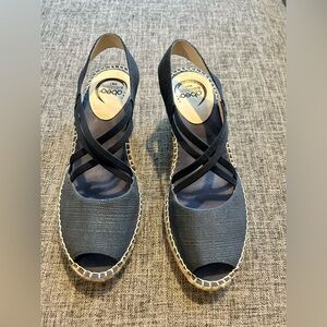 Abeo Espadrille Navy Wedge Sandals